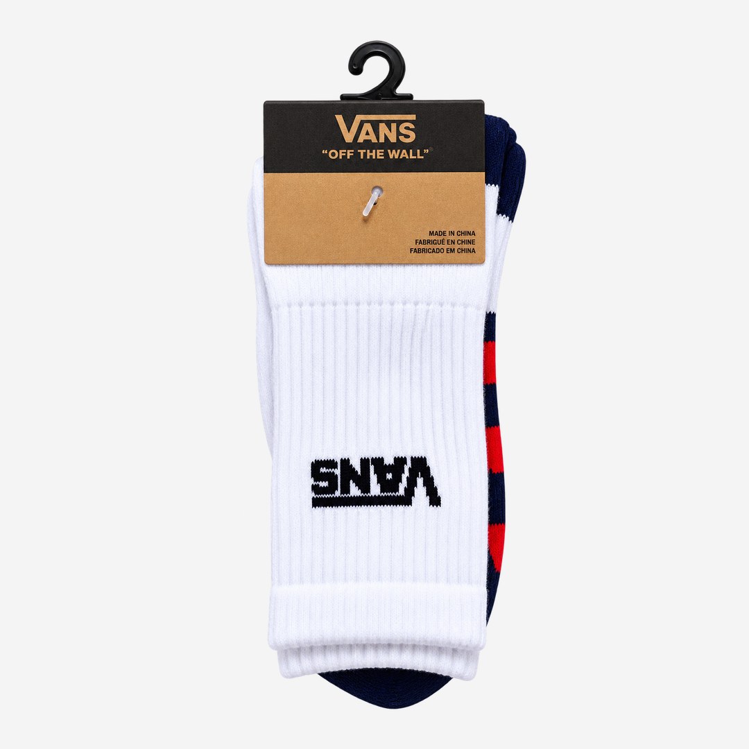 Meia Vans Branca marinho e vermelho