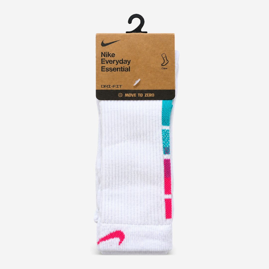 Meia Nike Branca swoosh rosa