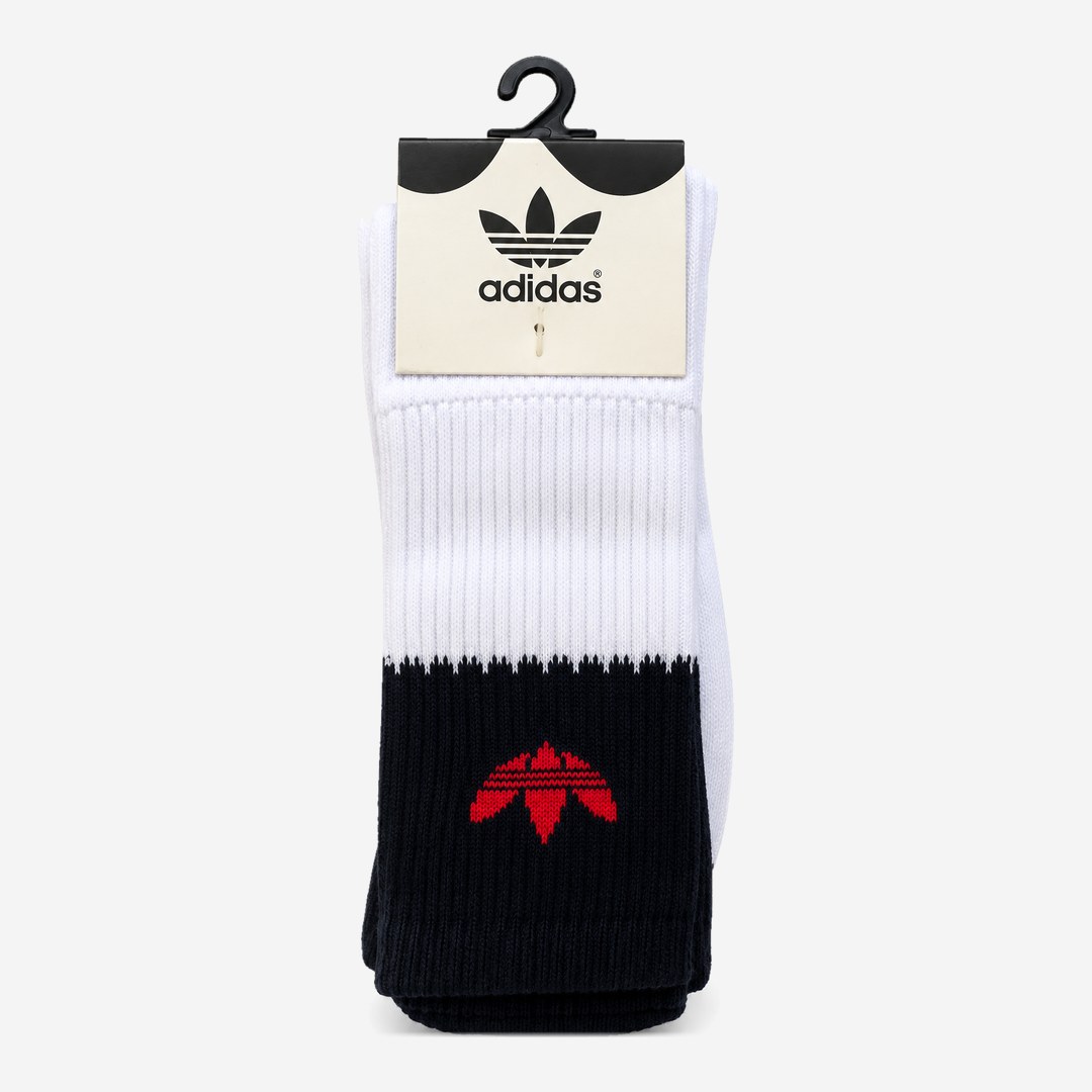 Meia Adidas Branca trefoil vermelho