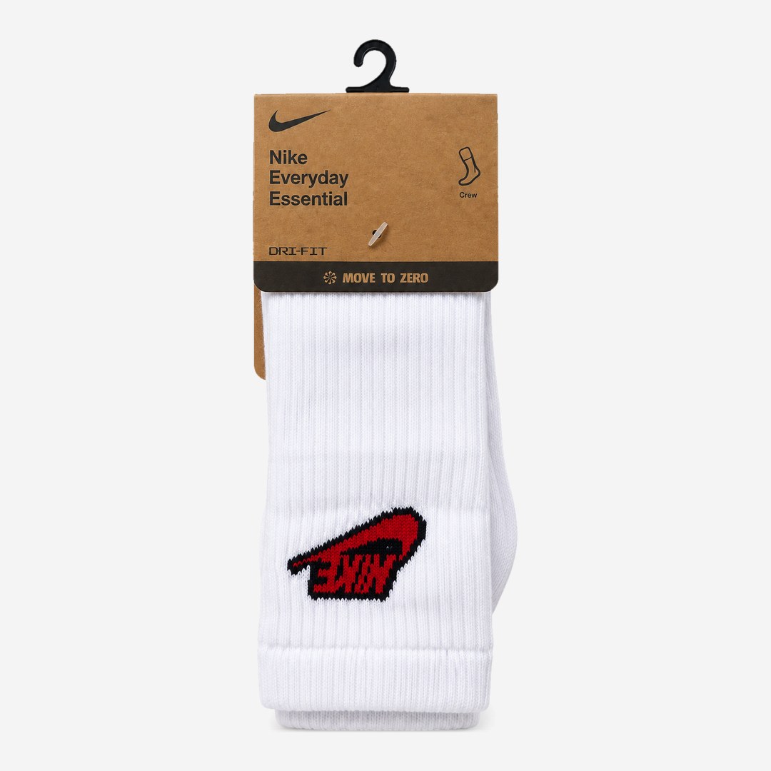 Meia Nike Branca swoosh vermelho
