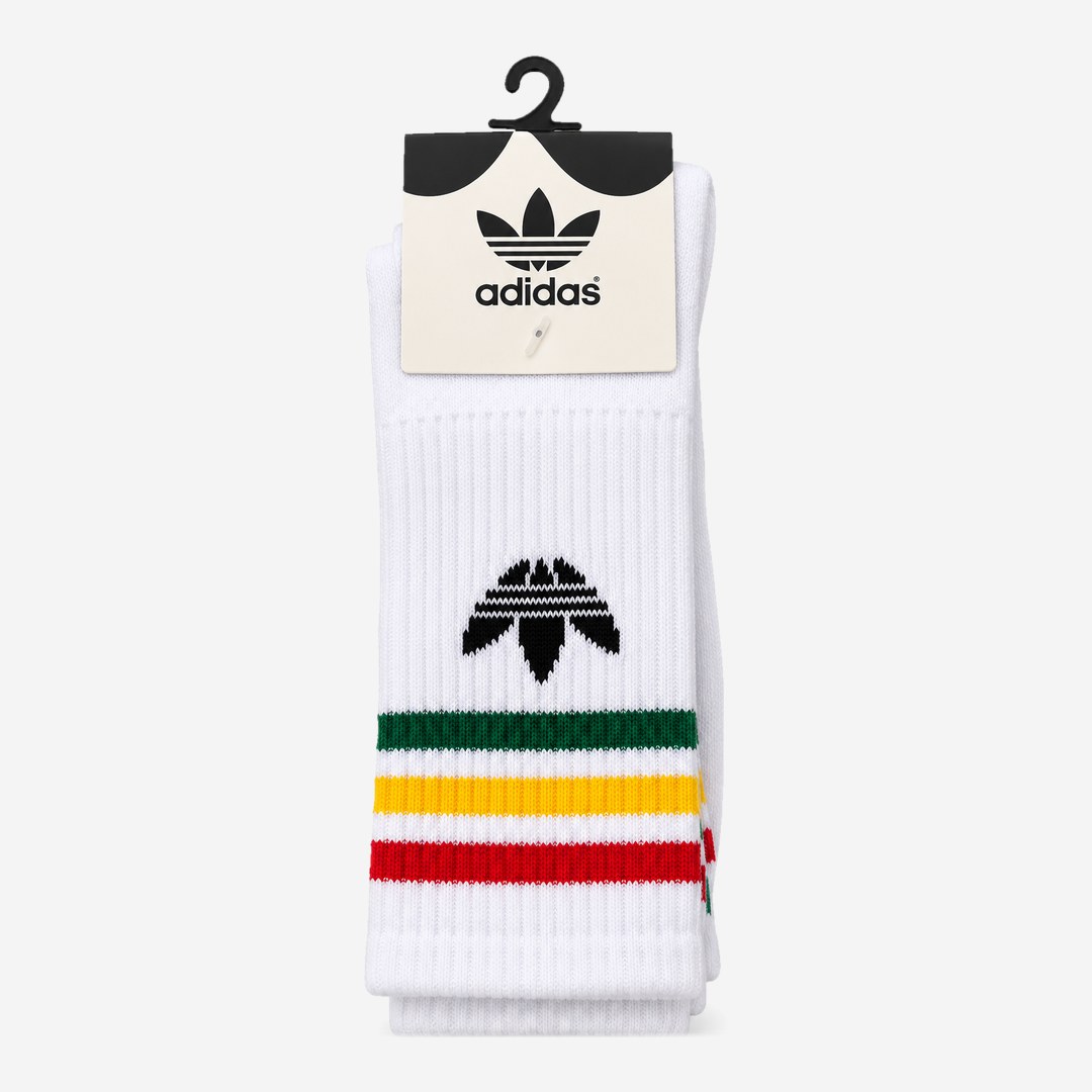 Meia Adidas Branca listras rasta