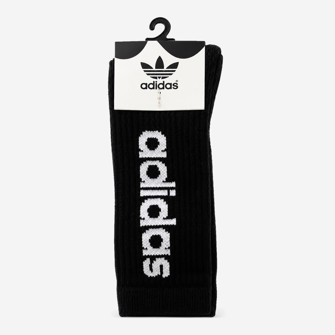 Meia Adidas Preta logo vertical