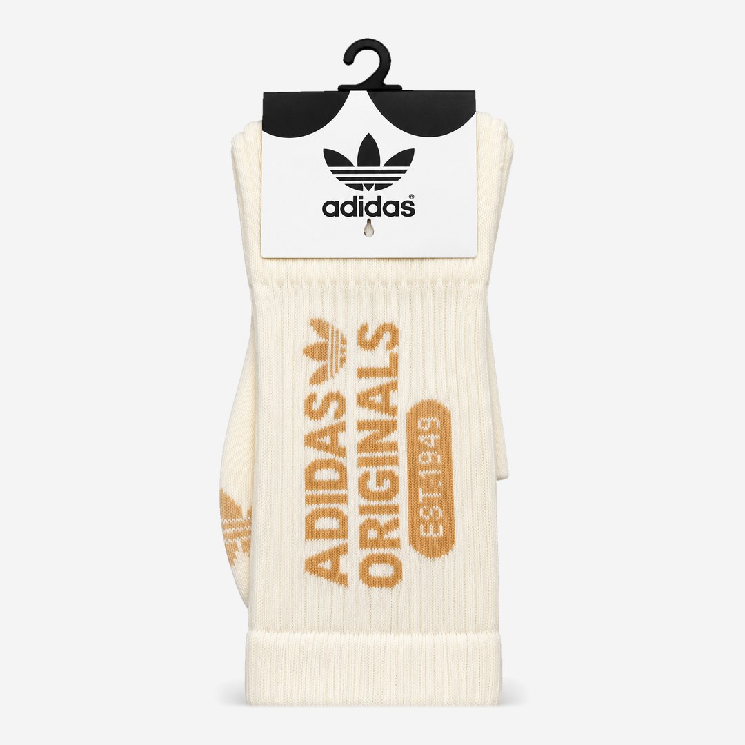 Meia Adidas Creme letreiro dourado