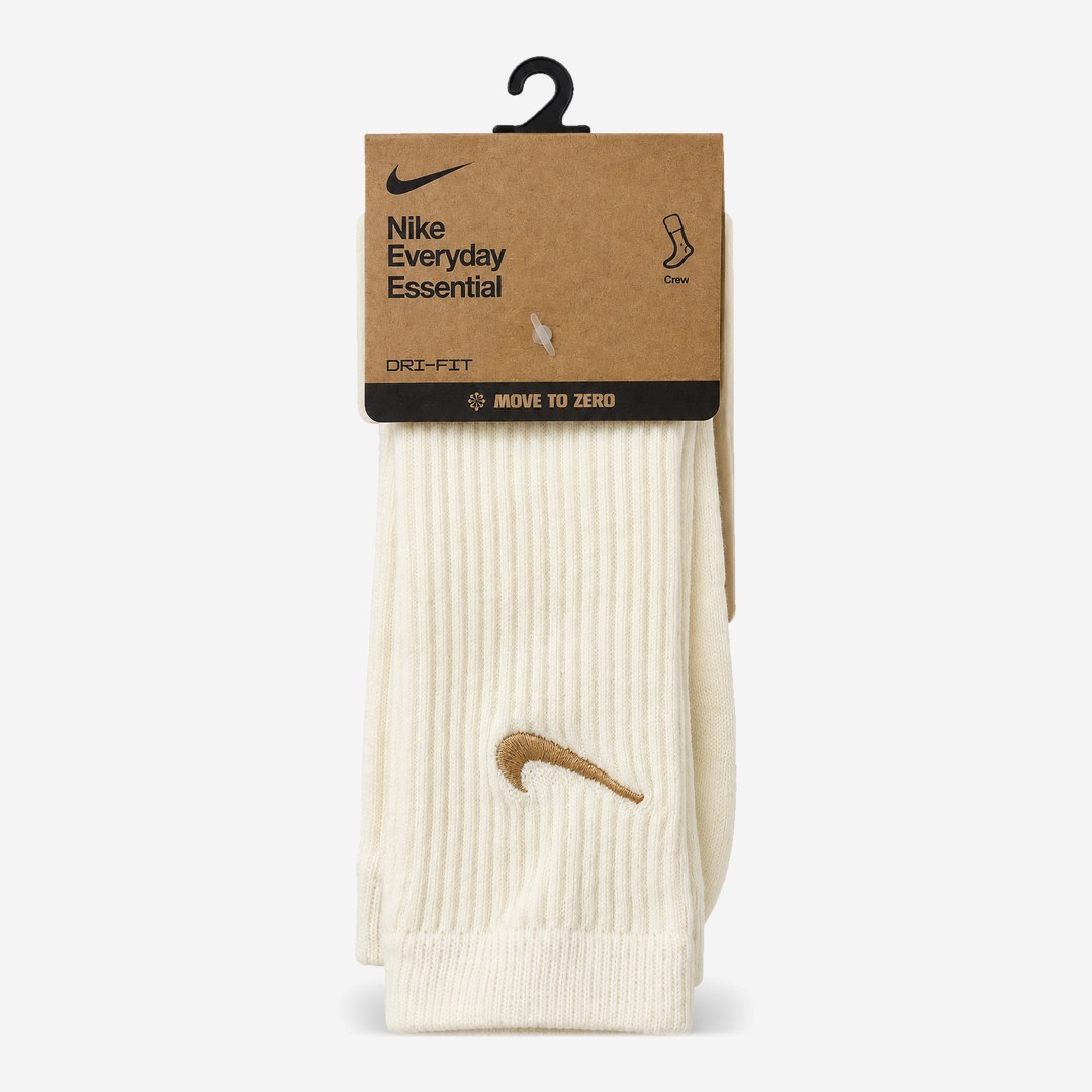 Meia Nike Creme swoosh dourado